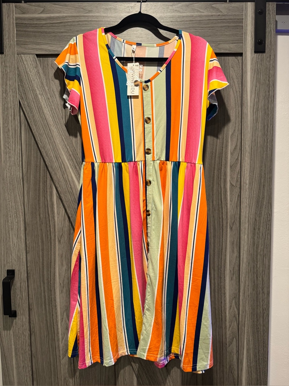 Striped Multi-Color Button-Front women’s Dress